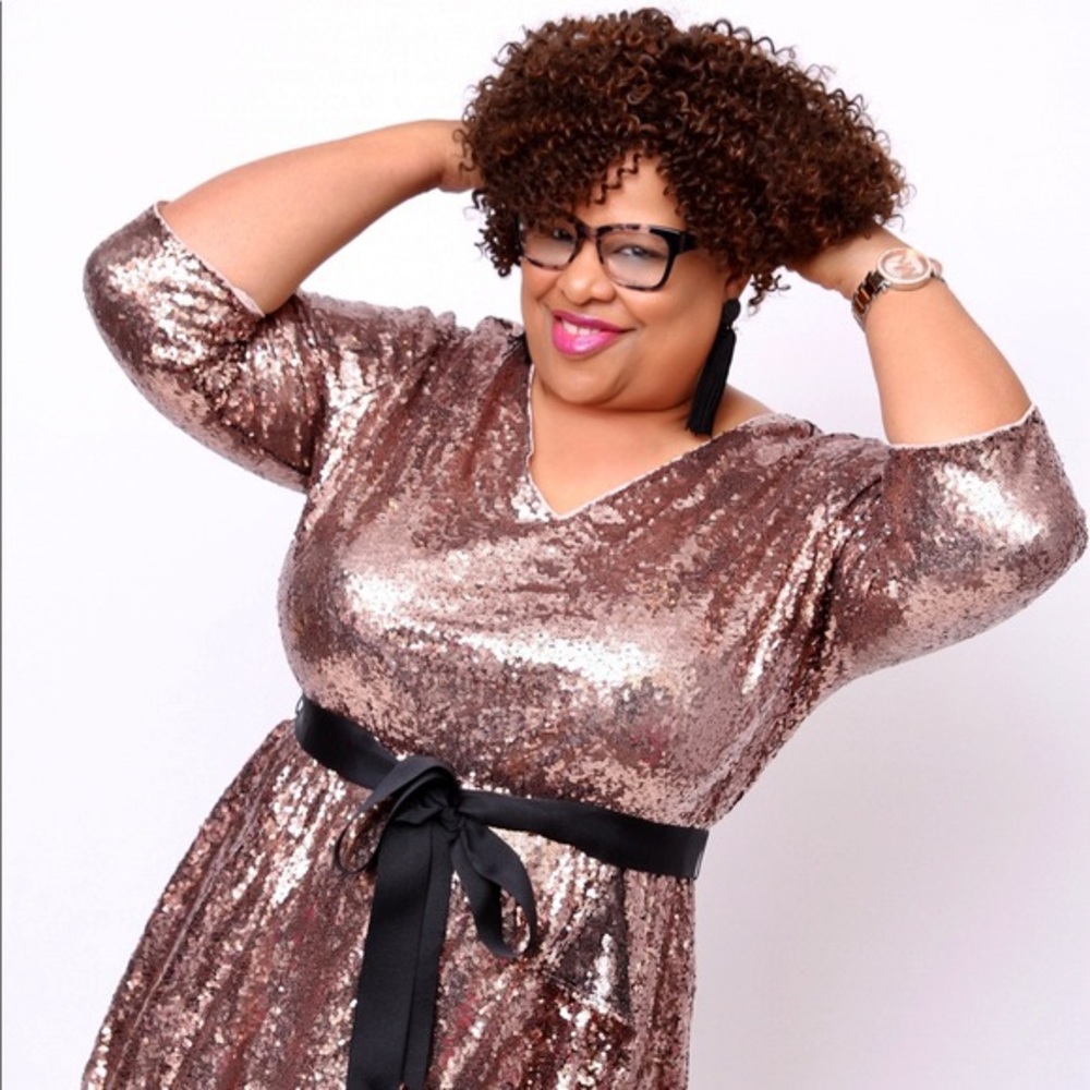 Rose Gold Sequin Dress - Lane Bryant
